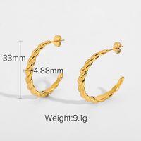 Wholesale Fashion Twist-shaped 18k Gold-plated Stainless Steel Hoop Earrings Nihaojewelry sku image 1