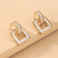 Vente En Gros Boucles D&#39;oreilles Coquillage Carré En Zircon Nihaojewelry sku image 1