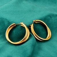 Wholesale Double Thick Wire Titanium Steel Earrings Nihaojewelry sku image 1