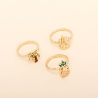 Wholesale Jewelry Pineapple Coconut Tree Ring Set Nihaojewelry sku image 1