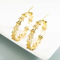 Wholesale Fashion Copper Plated 18k Gold Heart-shaped Butterfly Earrings Nihaojewelry sku image 2