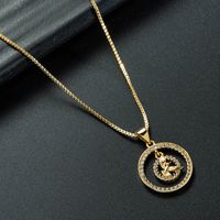 Wholesale Fashion Hollow Crab Dove Pendant Copper Gold-plated Inlaid Zircon Necklace Nihaojewelry sku image 2
