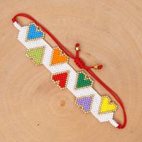 Woven Heart Rainbow Pearl Bohemian Style Miyuki Bead Bracelet Wholesale Jewelry Nihaojewelry sku image 4