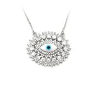 Wholesale Jewelry Devil's Eye Pendant Copper Inlaid Zircon Necklace Nihaojewelry sku image 1