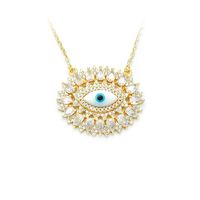 Wholesale Jewelry Devil's Eye Pendant Copper Inlaid Zircon Necklace Nihaojewelry sku image 2
