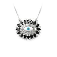 Wholesale Jewelry Devil's Eye Pendant Copper Inlaid Zircon Necklace Nihaojewelry sku image 3