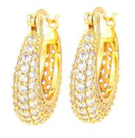 Wholesale New Style Full Diamond Zircon Copper Earrings Nihaojewelry sku image 2