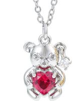 Wholesale Jewelry Heart Bear Pendant Copper Inlaid Zircon Necklace Nihaojewelry sku image 4