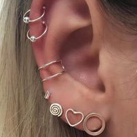 Wholesale Heart Spiral Geometric Stud Earrings Seven-piece Set Nihaojewelry sku image 1