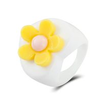 New Acrylic Geometric Flower Resin Ring Wholesale Nihaojewelry sku image 1