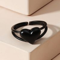 New Fashion Black Peach Heart Multi-layer Ring Wholesale Nihaojewelry sku image 2