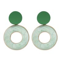 Wholesale Korean Geometric Emerald Green Acetate Plate Earrings Nihaojewelry sku image 12