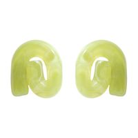 Wholesale Boucles D&#39;oreilles Coréennes Géométriques En Plaque D&#39;acétate Vert Émeraude Nihaojewelry sku image 3