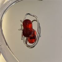 Wholesale Transparent Resin Red Heart Ear Bone Clip Nihaojewelry sku image 1