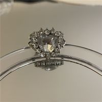 Fashionable Diamond Metal Big Heart Pear-shaped Ring Wholesale Nihaojewelry sku image 4