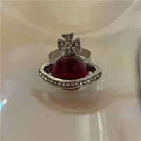 Fashion Rose Ruby Sphere Diamond Ring Wholesale Nihaojewelry sku image 1
