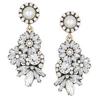 Hyperbole Flower Geometric Rhinestone Earrings Wholesale Jewelry Nihaojewelry main image 1