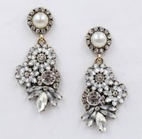 Hyperbole Flower Geometric Rhinestone Earrings Wholesale Jewelry Nihaojewelry main image 5