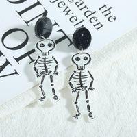 Halloween Acrylic Graffiti Skull Ghost Head Earrings Wholesale Jewelry Nihaojewelry main image 4