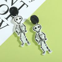 Halloween Acrylic Graffiti Skull Ghost Head Earrings Wholesale Jewelry Nihaojewelry main image 5