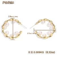 Vente En Gros Boucles D&#39;oreilles En Perles De Texture En Métal Rose Mat En Relief Simples Nihaojewelry main image 5