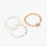 Geometric Hollow Metal Retro Hit Color Beaded Chain Bracelet Wholesale Jewelry Nihaojewelry main image 3