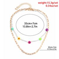 Wholesale Jewelry Hit Color Daisy Beaded Multi-layer Necklace Nihaojewelry main image 5