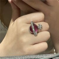 Bague En Diamant Sphère Rubis Rose Mode En Gros Nihaojewelry main image 1