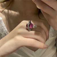 Bague En Diamant Sphère Rubis Rose Mode En Gros Nihaojewelry main image 3