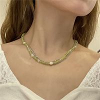 Wholesale Jewelry Baroque Green Cystal Beaded Multi-layer Necklace Nihaojewelry main image 3