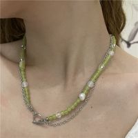 Wholesale Jewelry Baroque Green Cystal Beaded Multi-layer Necklace Nihaojewelry main image 4
