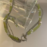 Wholesale Jewelry Baroque Green Cystal Beaded Multi-layer Necklace Nihaojewelry main image 5
