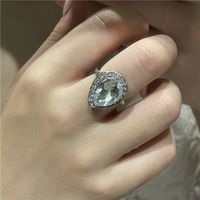 Fashionable Diamond Metal Big Heart Pear-shaped Ring Wholesale Nihaojewelry main image 5