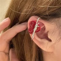 Wholesale Transparent Resin Red Heart Ear Bone Clip Nihaojewelry main image 1