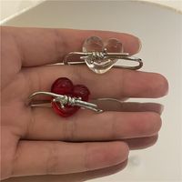 Wholesale Transparent Resin Red Heart Ear Bone Clip Nihaojewelry main image 4