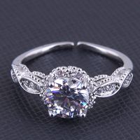 Wholesale Korean Geometric Copper Inlaid Zirconium Ring Nihaojewelry main image 3