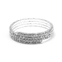 Bracelet Plaqué Argent Élastique En Strass Géométrique À La Mode En Gros Nihaojewelry main image 3