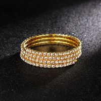 Fashion Geometric Rhinestone Elastic Silver-plated Bracelet Wholesale Nihaojewelry main image 6