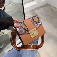 Wholesale Color Matching Snakeskin Pattern Wide Shoulder Square Bag Nihaojewelry main image 6