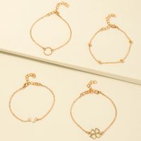 Nihaojewelry Fashion Rice Beads Four-leaf Clover Ring 4-layer Children's Bracelet Wholesale Jewelry sku image 1