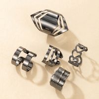 Nihaojewelry Koreanisches Blatt Herzförmiger Geometrischer Ring 5-teiliges Set Großhandelsschmuck main image 4