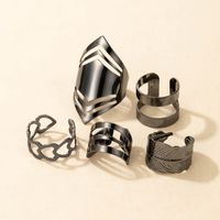Nihaojewelry Koreanisches Blatt Herzförmiger Geometrischer Ring 5-teiliges Set Großhandelsschmuck main image 5