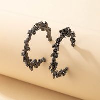Nihaojewelry Exaggerated Style Rose Flower C-shaped Big Circle Earrings Wholesale Jewelry main image 3