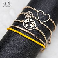 Nihaojewelry Fashion Hollow Heart Tassel Bracelet Set Wholesale Jewelry main image 3