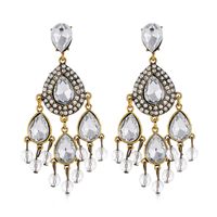 Nihaojewelry Jewelry Wholesale Fashion Metal Shining Gemstone Water Drop Earrings sku image 1