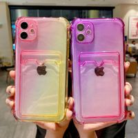 Wholesale Simple Transparent Gradient Four-corner Mobile Phone Case Nihaojewelry main image 3