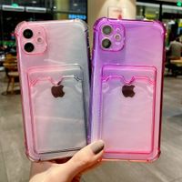 Wholesale Simple Transparent Gradient Four-corner Mobile Phone Case Nihaojewelry main image 5