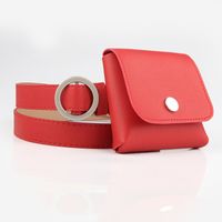 Fashion New Personalized Non-hole Round Buckle Thin Belt Waist Bag Female Casual Key And Coin Case Belt Belt Wholesale sku image 1