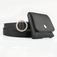 Fashion New Personalized Non-hole Round Buckle Thin Belt Waist Bag Female Casual Key And Coin Case Belt Belt Wholesale sku image 2