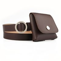 Fashion New Personalized Non-hole Round Buckle Thin Belt Waist Bag Female Casual Key And Coin Case Belt Belt Wholesale sku image 5
